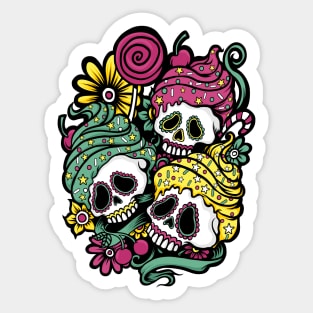 Sugar Skull Cup Cakes Sticker